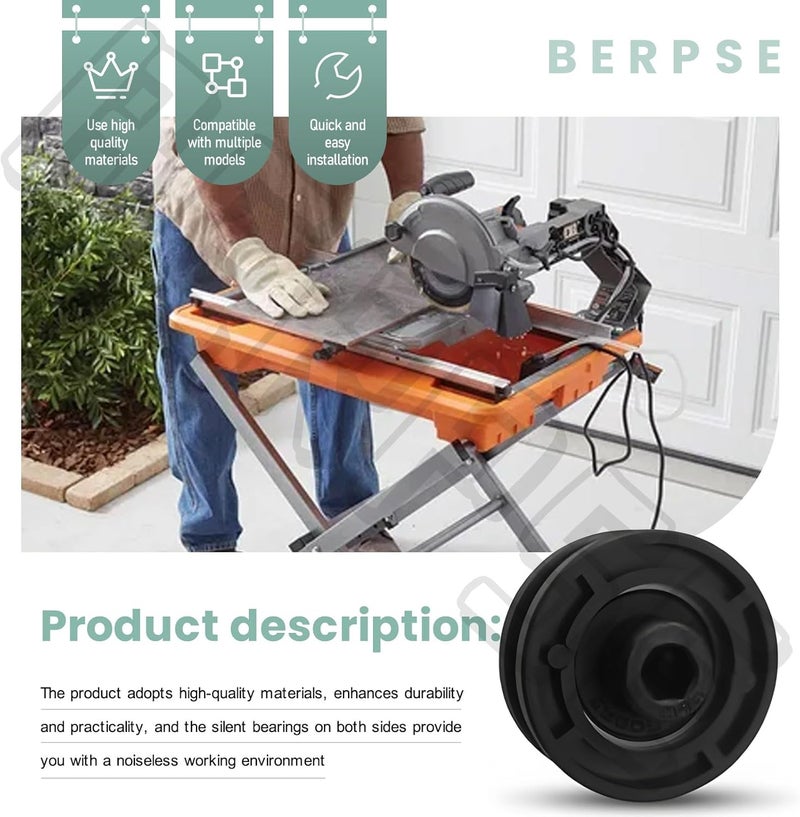 BERPSE 305784005 305784001 Tile Saw Roller Assembly for Ridgid 7" Tile Saw and Ryobi DT180EVO Saw, Fits Models R4030, R4030S, R4031, R4031S, R40311 - Replaces 089041054704 306784001 524820001 - Image 2